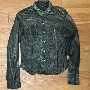 Muubaa Dark Green Leather Jacket